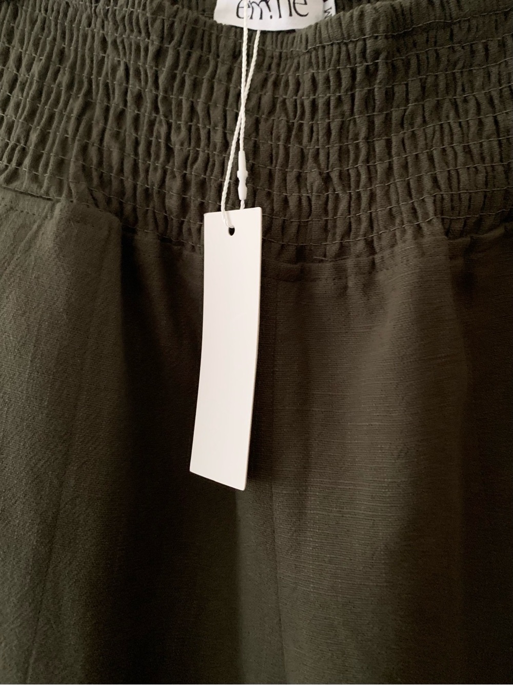 Emma Everyday Transitional Smocked Linen Pant M - Picture 3 of 7